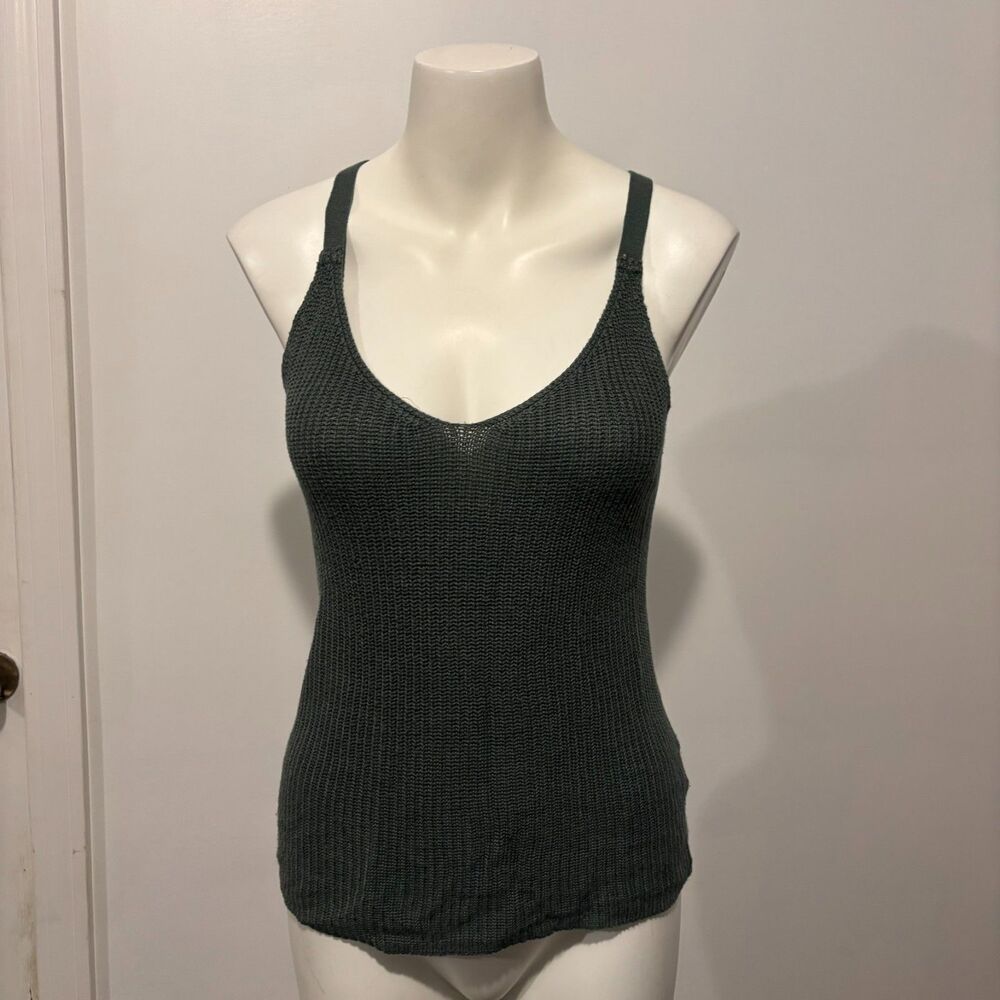Pink Republic Size Medium Sage Green Boho Knit Tank Top